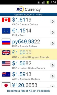 XE Currency android App screenshot 1